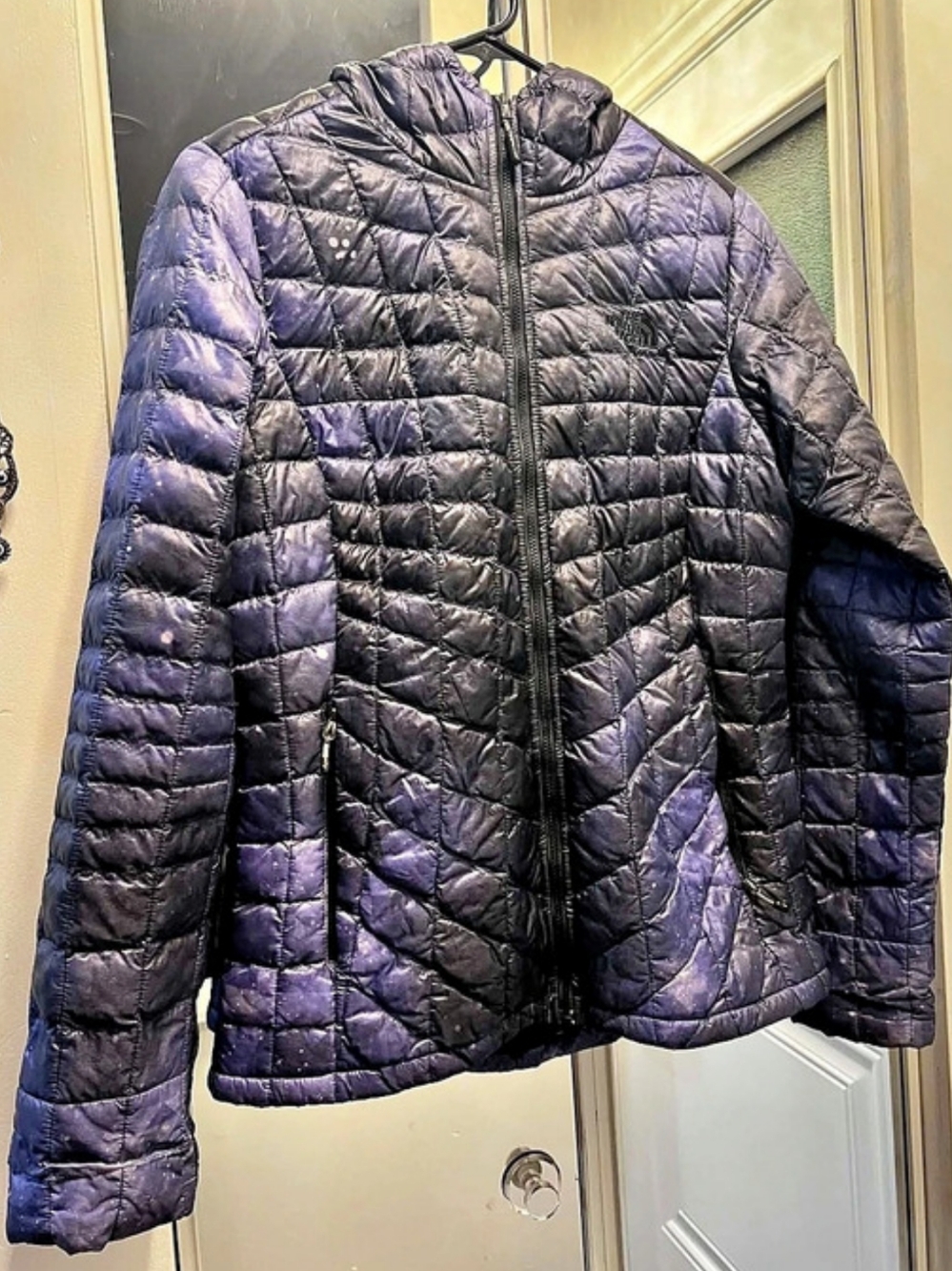 The North Face Women's ThermoBall Hoodie Puffer Jacket Purple & Black